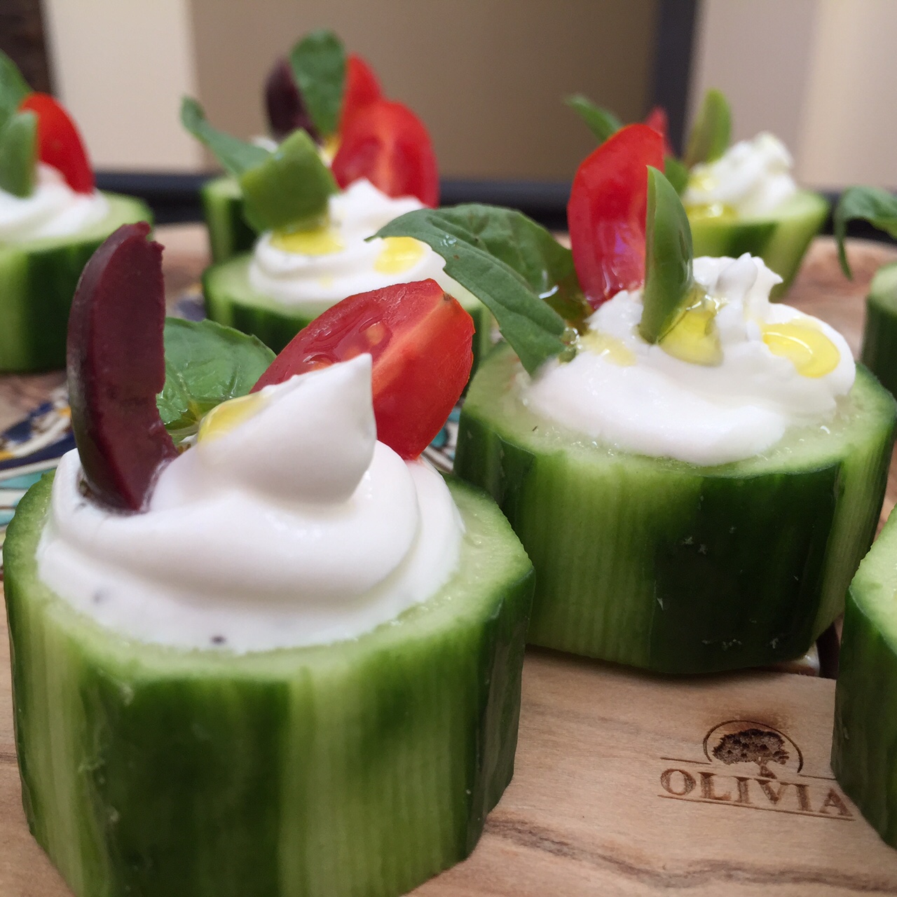 Cucumber & Labneh Bites//Cucumber Rolls with Avocado Crème – Deux